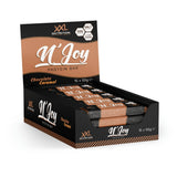 Barra de proteínas N'Joy de XXL Nutrition sabor Chocolate y Caramelo, una fusión decadente para el paladar activo.