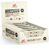 Clean Protein Bar Chocolate Cacahuete XXL Nutrition, barrita de proteína natural con cacahuetes y dulzor de dátiles.