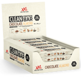 Clean Protein Bar Chocolate Almendra XXL Nutrition, barrita proteica natural con almendras y cacao, sin aditivos artificiales.