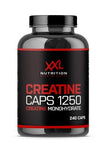 Cápsulas de Creatina - XXL Nutrition España - 1250mg para poder explosivo y crecimiento muscular, fáciles de usar
