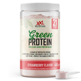 Green Protein XXL Nutrition sabor fresa en formato 450 g, proteína vegetal vegana con 21 g de proteína por toma