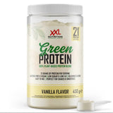 Green Protein XXL Nutrition sabor vainilla en formato 450 g, proteína vegetal vegana con 21 g de proteína por toma
