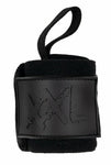 Muñequeras negras de XXL Nutrition España, diseñadas para entrenamientos intensos.