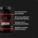 Muscle Grow XXL Nutrition en formato 2000 g con información destacada de creatina por toma y varios sabores disponibles