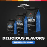 Perfect Whey Protein XXL Nutrition en formatos 750 g, 2000 g y 4000 g con varios sabores disponibles